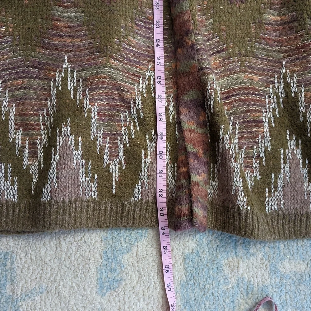 Lucky Brand Aztec Lurex Wool Blend Cardigan XL